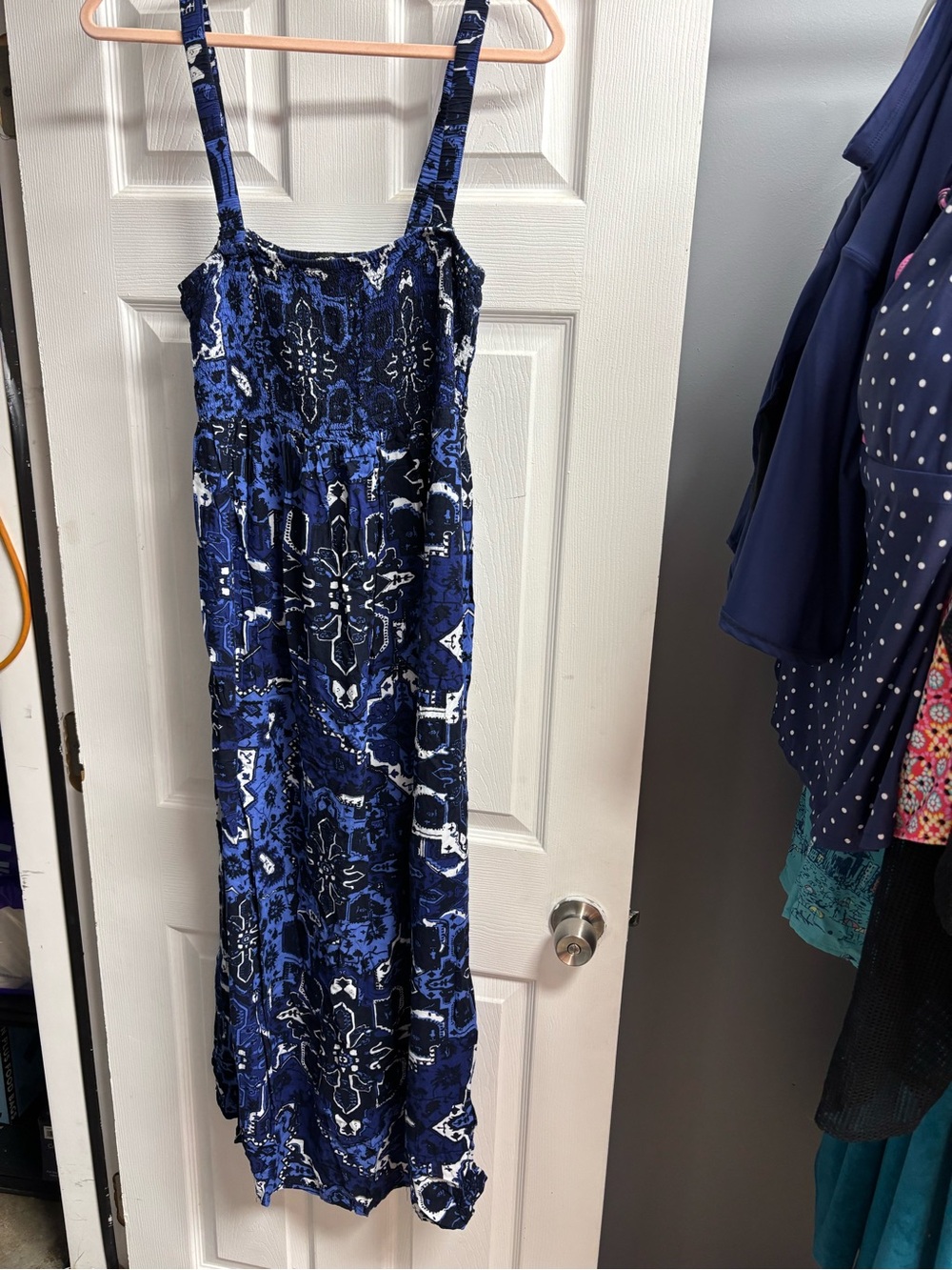 Blue Patterned Maxi Sundress